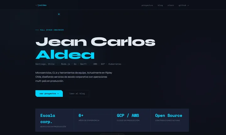 Screenshot del sitio terminado